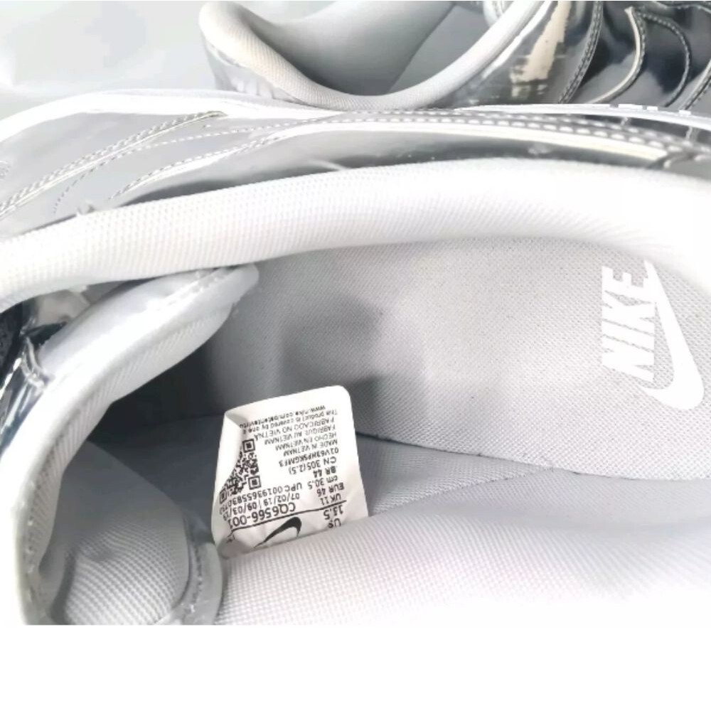 Nike Air Force 1 Low Metallic Chrome Womens Size 13.5 Shoes CQ6566-001 Silver - Picture 13 of 14